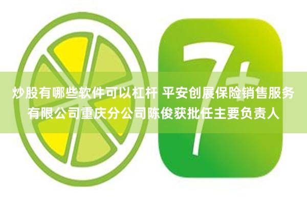 炒股有哪些软件可以杠杆 平安创展保险销售服务有限公司重庆分公司陈俊获批任主要负责人