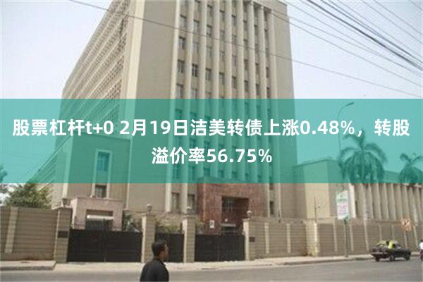 股票杠杆t+0 2月19日洁美转债上涨0.48%，转股溢价率56.75%